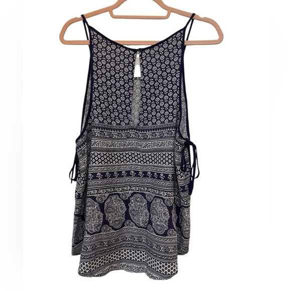 Roxy high low tank top beachy blue white large - Picture 2 of 8